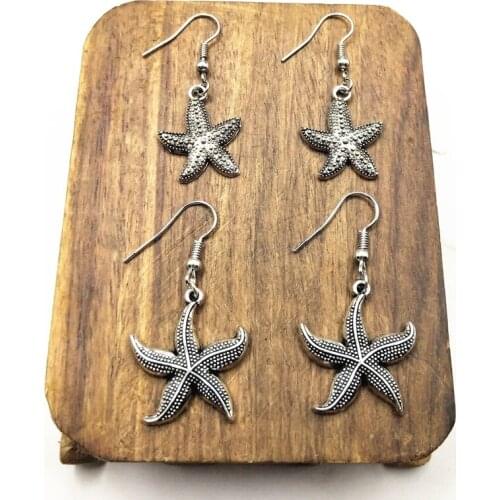 Factory direct , new style star women lady charm silver plated starfish earrings hot selling fashion jewelry