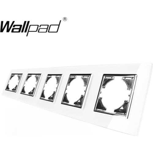 5 Way EU Glass and Function Key free Combination DIY EU French Switch Socket Round Back Wallpad L6