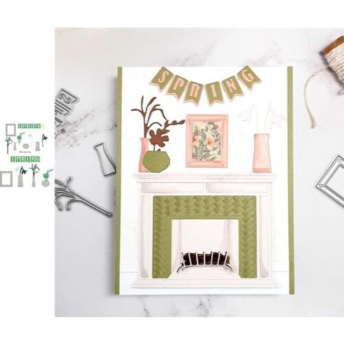 Spring flower plant Cutting Dies Scrapbook Dariy Decoration Stencil Embossing Template DIY Greeting Card Handmade