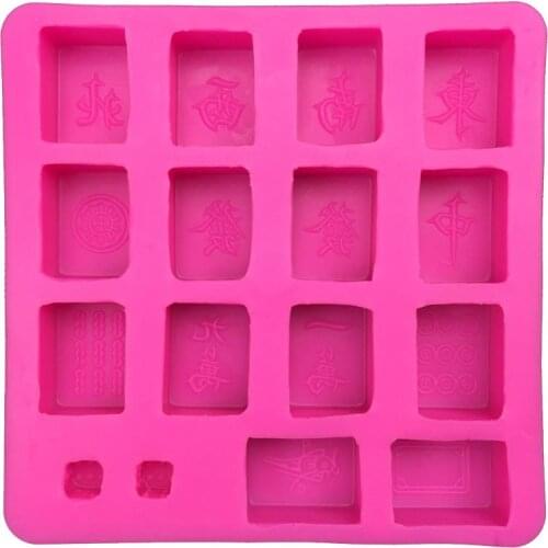 Silicone mold Mahjong mould to make candy mold chocolate brown sugar ice mold Kitchen baking accessories T0191
