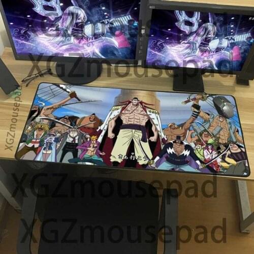 XGZ Large Mouse Pad Black Lock Edge Anime One Piece Computer Keyboard Custom Table Mat Natural Rubber Non-slip 900x400/600x300