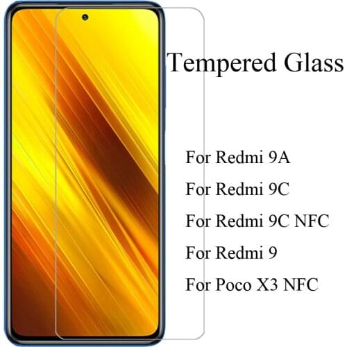 3PCS Tempered Glass for Xiaomi Mi Redmi 9 9A 9C Screen Protector for Redmi 9 A C Redmi9a Redmi9c 9C NFC Poco X3 Protective Glass