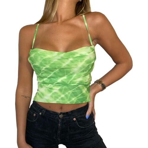 Women Ladies Backless Hollow Out Fitness Sleeveless Short Crop Tops High Waist Camisole Printed Halter Top 2020 Summer Clothing