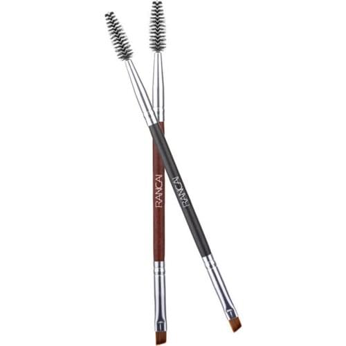 1 Piece Multicoloured Double-Headed Eyelash Spiral Cosmetic Brush Wood Handled Beauty Makeup Tool E647