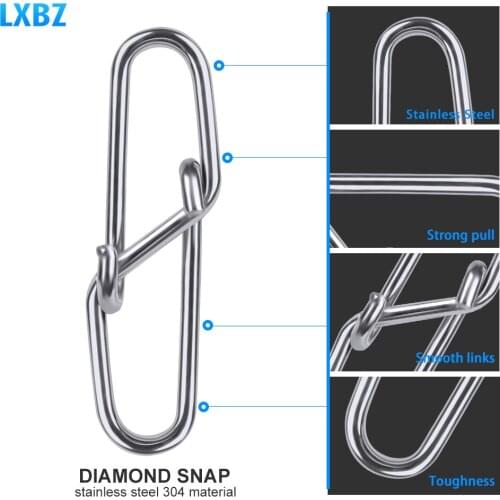 Lure Fishing 1000pcs Barrel Fishing Swivel Safety Snap 12mm-28.5mm Diamond Snap Swivel Snap 0#-6# Fishing Swivels Fishing Tackle