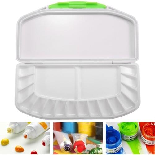 Paint Palette White Plastic Watercolor Palette Box Solid Paint Pigment Tray for Oil Painting Watercolor School Drawing Sationery