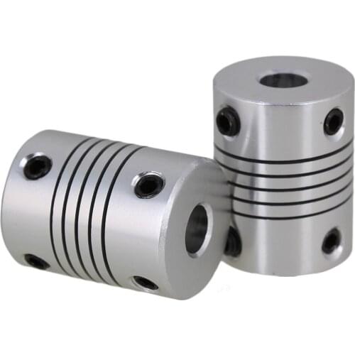 2pcs Silver CNC Stepper Motor Shaft Coupling Coupler for Encoder D19L25
