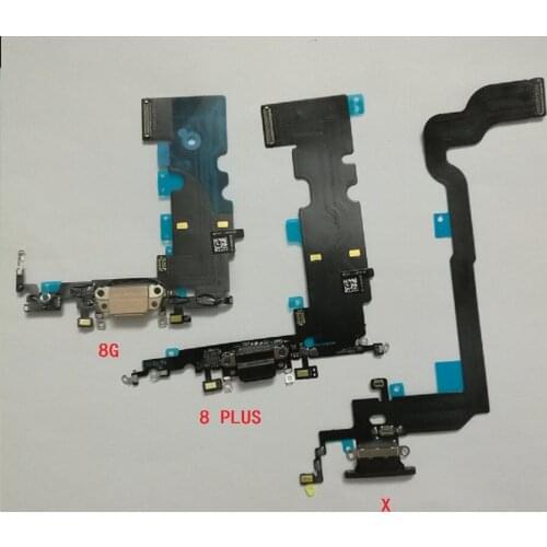 50Pcs High quality Charger Charging Port USB Dock Connector Flex Cable For iPhone 8 8G 8 plus 8P 5.5" X Headphone Audio Jack