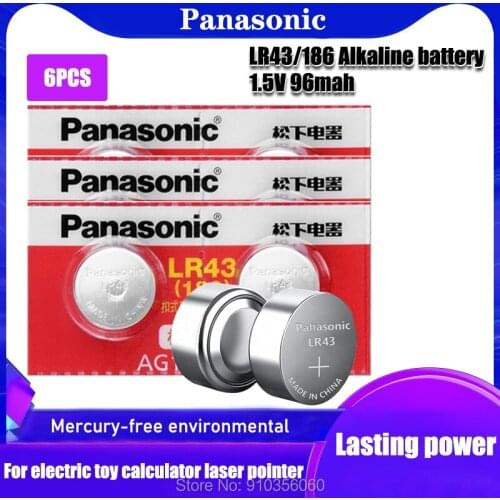 6pcs Panasonic AG12 LR43 Button Batteries SR43 186 SR1142 LR1142 Cell Coin Alkaline Battery 1.55V V12GA For Watch Toys Remote