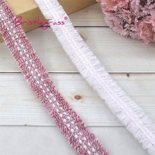 BRISTLEGRASS 1 Yard 1" 25mm Braided Crochet Lace Trims Macrame Tassel Fringed Ribbon Fabric Tapestry Pillow Costume Sewing Craft