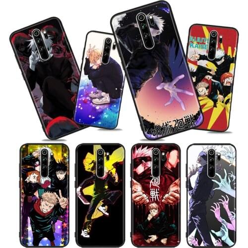 Hot Anime Cartoon Jujutsu Kaisen Soft TPU For Xiaomi Redmi Note10 10S 9T 9S 9 8T 8 7 6 5A 5 4 4X Prime Pro Max Black Phone Case