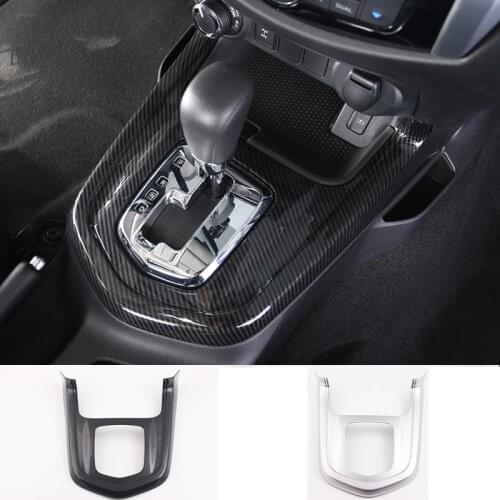 For Nissan Navara NP300 2017 2018 2019 Carbon Fiber Car Gear Shift Knob Frame Panel Decoration Cover Trim Accessories