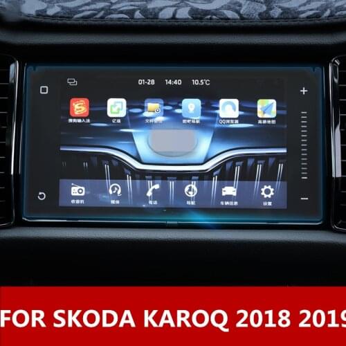 For SKODA KAROQ 2018 2019 Car styling Navigation Tempered Glass Screen Protector Steel Portective decoration Auto Accessories