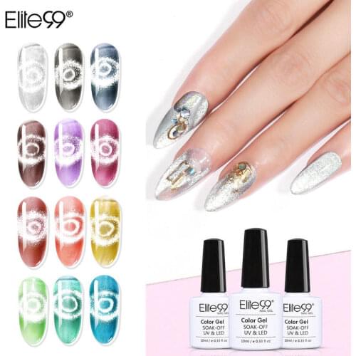 Elite99 10ml Crystal Snowlight Cat Eye Gel Nail Polish Soak Off Magnetic Nails Enamel Gel Varnish Nail Art Manicure Gel Lacquer