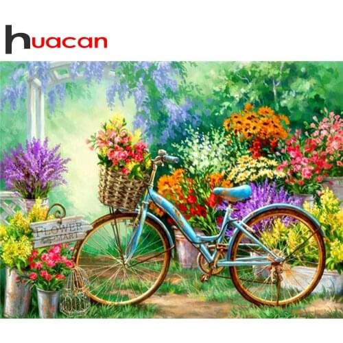Huacan DIY Daimond Painting Accesoires Bicycle Square/Round Diamond Mosaic Flower Rhinestone Embroidery Home Decoration