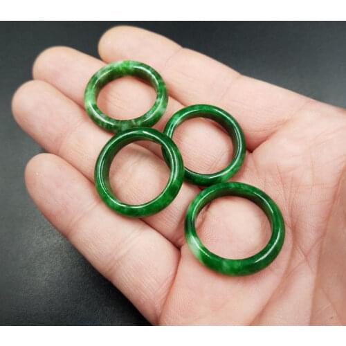 Natural Emerald Jade Ring Men Women Genuine Certified Jades Stone Green Jadeite Wedding Rings Fashion Jewelry Accessories Gifts