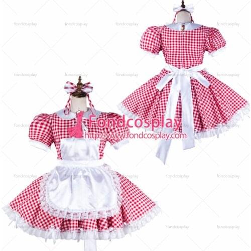 Sissy maid cotton dress lockable Uniform cosplay costume Tailor-made[G2128]