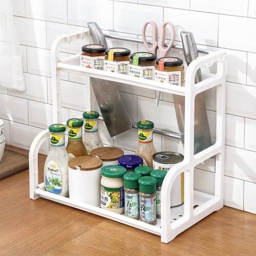 Kitchen Storage Rack Seasoning Utensils Hole-Free Household Knife Multi-Function Multi-Layer Storage Rack for Kitchenware