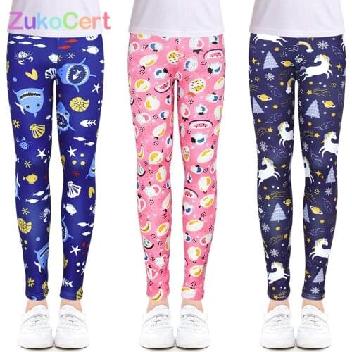 Girls Leggings Kids Skinny Pants For Spring Autumn Kids Leggings Children Pantyhose Flower Printed Pencil Pants For 4-13 Years