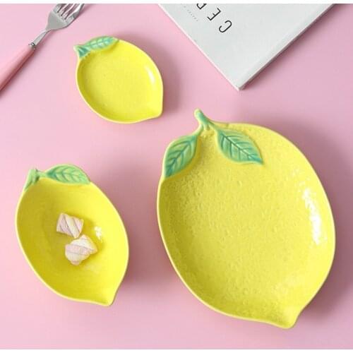 Lemon shaped plate ceramic dish plate rice cute bowl household tableware personalized creative breakfast dinner plates