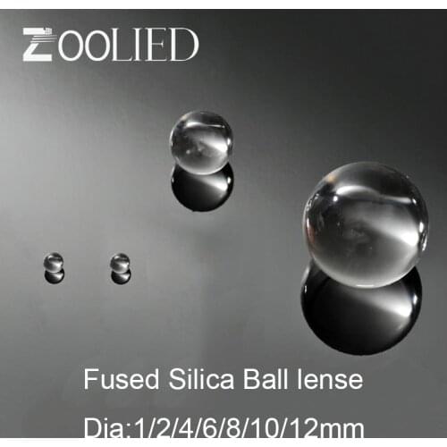 Fused Silica JGS1 D1-12mm High Precision Fiber lens Endoscope Objective Lens co2 laser Focus Len Ball Optical Glass lensball