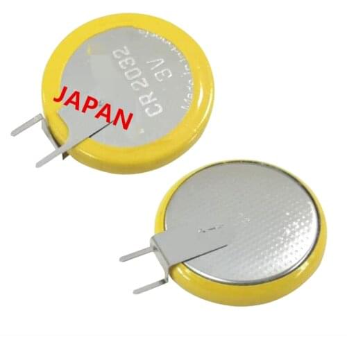 5PCS CR2032 3V Lithium Battery V type horizontal with 2 Soldering Pins Button Batteries Cell CR 2032