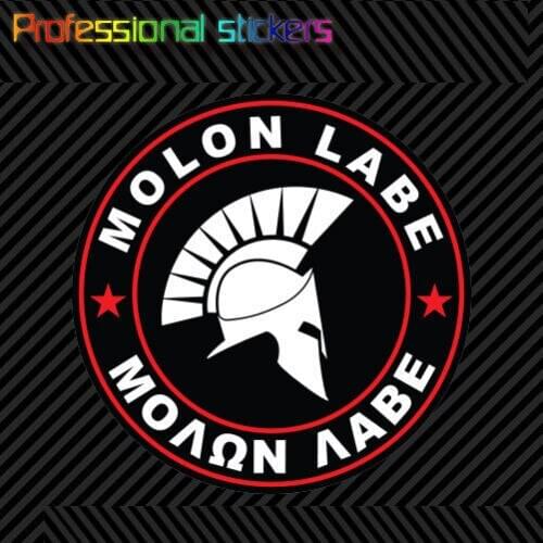 Molon Labe Red Circle Sticker Decal Self Adhesive Vinyl Come Take Them 2A V4e for Car, Laptops, Motorcycles, Office Supplies