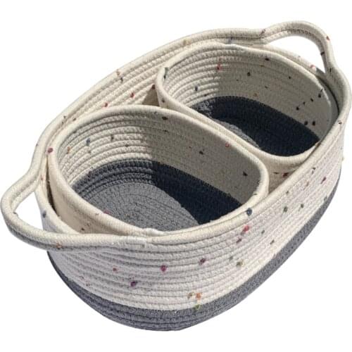 Nordic Decorative Hand Woven Storage Basket Sundries Organizer Snack Food Baby Toys Box Cosmetic Container N0PA