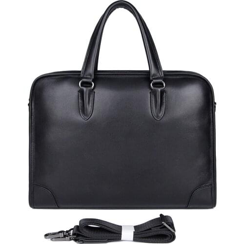 New Simple Leather Mens Top Layer Cowhide Business Briefcase To Work Practical Mens Handbag