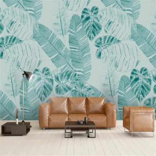 Custom wallpaper mural 3d Nordic minimalist abstract lines tropical leaves sofa bedroom background wall mural
