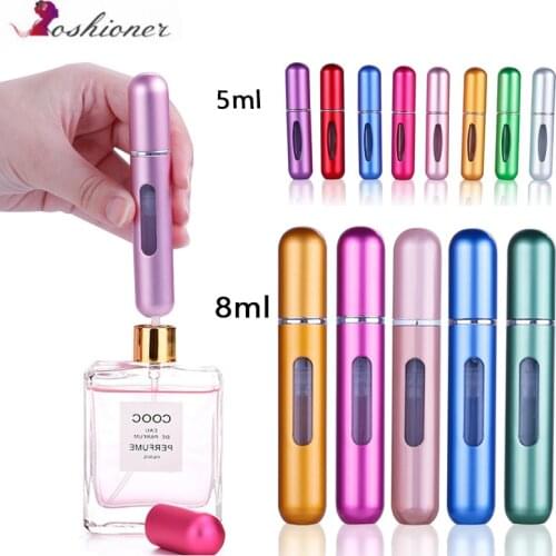 Portable 5 ml / 8 ml Travel Mini Container Aluminum Refillable Perfume Spray Bottle Empty Cosmetic Containers Perfume Bottle