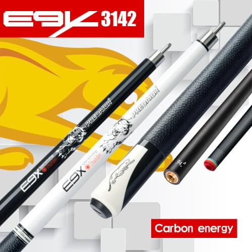 PREOAIDR Billard Pool Cue Maple+Carbon Doubl Shaft with Extension 13mm 11.5mm 10mm Tip Uni-lock Joint Carbon Energy 3142 P6 Cue