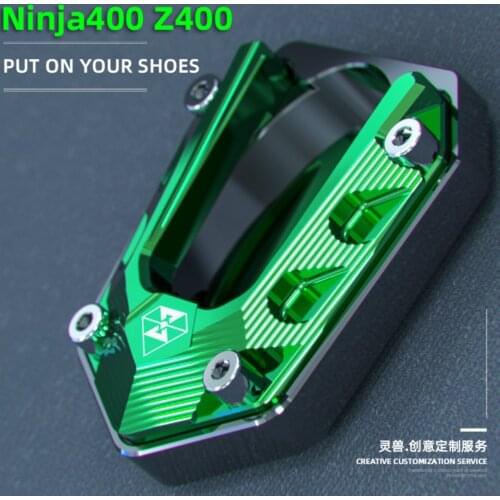 Spirit Beast Motorcycle Anti-skid Side Frame Enlarge Base Side Seat Stand Support Pad for Kawasaki Ninja 400 Z400