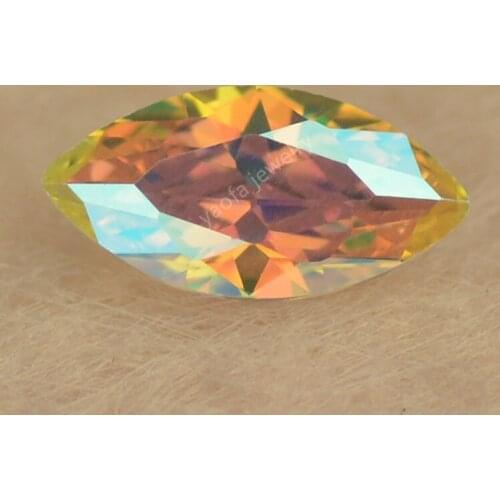 Sale Zircon 1.5x3~10x20mm Plating AB Color Multicolor Cubic Zirconia Stone Marquise Cut Loose CZ Synthetic Gems For Jewelry