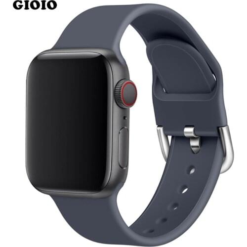 Soft Silicone Sports Band for Apple Watch strap 6 38MM 42MM Bands Rubber Watchband Strap 44mm 40mm for Iwatch series 5 4 3 2 1