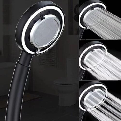 MILEFU Hand-Held Shower Head Water Saving Black Bathroom Rainfall Shower Nozzle Aerator High Pressure handheld Shower Head