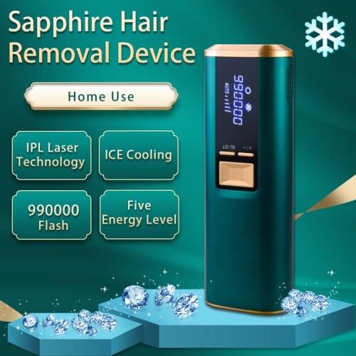Sapphire Laser Epilator IPL Hair Removal Device Women Men Home Photoepilation Painless Facial Ice mode Pulsed Light Epilator