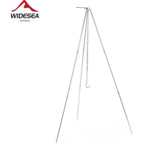 Widesea Camping Tripod for Fire Hanging Pot Outdoor Campfire Cookware Picnic Cooking Pot Grill