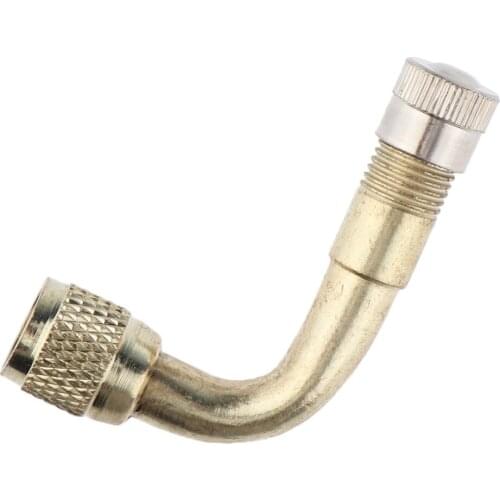 2 pc Yellow 90°Copper Tyre Valve Extender Stem For Car Vehicle Bike Motorcycle