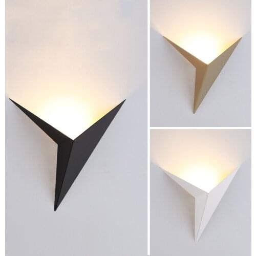Led Wall Lamp Modern Minimalist Triangle Shape Led Wall Lamps Indoor Lighting Stairs Led Light 3W AC85-265V Simple Lighting