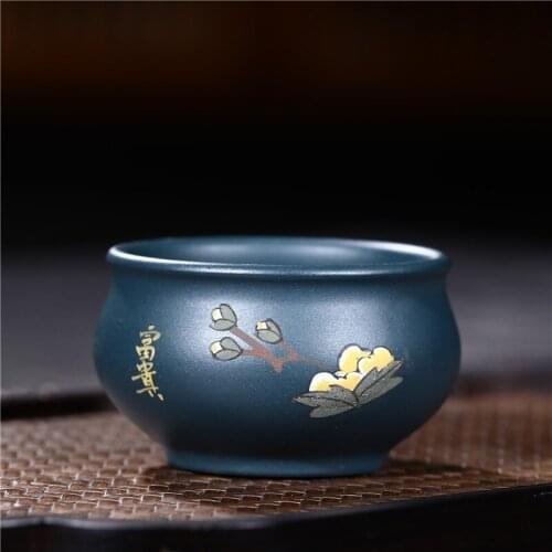 Raw ore Tianqing clay flowers bloom rich master cup tea cup Kung Fu tea set tea ceremony accessories wholesale