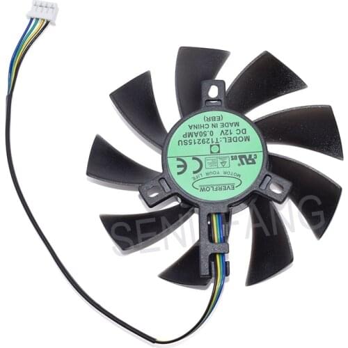 Brand New Fan T129215SU DC12V 0.50A 4 Lines For XFX RX 570 470D GPU Cooler Video Card Fan for Sapphire Radeon ITX Graphics Fan