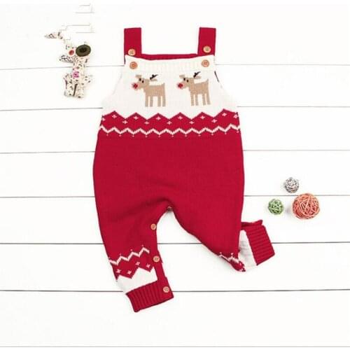 Knitted Baby Romper Christmas Deer Infant Toddler Baby Jumpsuit For Boys Girls Romper Knitting Baby Clothes Baby Boys Overalls