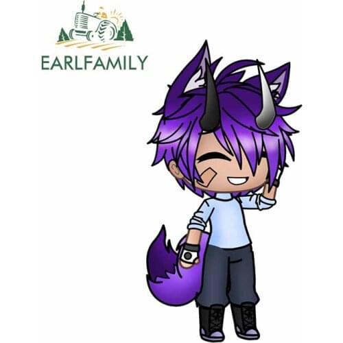EARLFAMILY 13cm for Gacha Life Gaming Funny JDM Anime Car Stickers 3D Funny Fashion Bumper Waterproof Decal Suitable for VAN RV