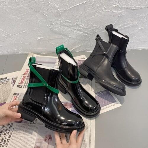 Lady Boots Brand Womens Shoes Platform Chelsea Round Toe Boots-Women Flat Heel Fashion Rubber Ankle Autumn 2021 Med