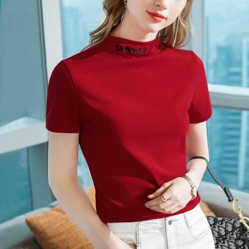 Women T-Shirts summer Tops Tees Slim Short sleeve O-neck Sexy T-Shirts Women AL301808