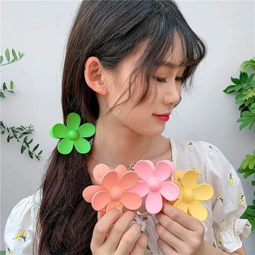 Ladies Cute Flower Hairpin Acrylic Hair Claws Colorful Female Hairpins Hair Accessories Gift
