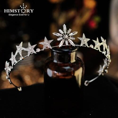 Himstory Fashion Star Hairband for Women Sweet Wedding Hair Accessories Tiara Crown Elegant Girls Headband Headwear