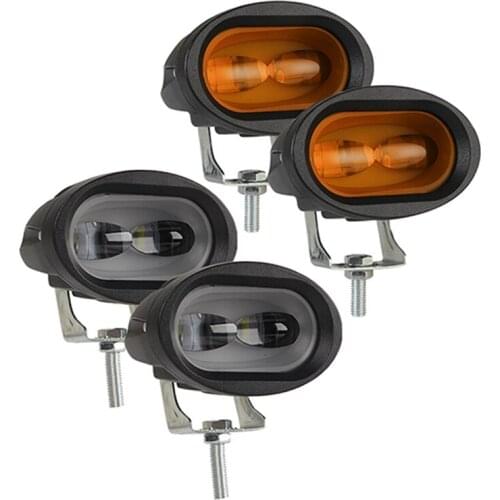 1PCS 6D Lens Amber LED Work Lights Bars Auto Driving Fog Lights Spotlight Lamps Car Retrofit Styling for Off -road Truck SUV ATV