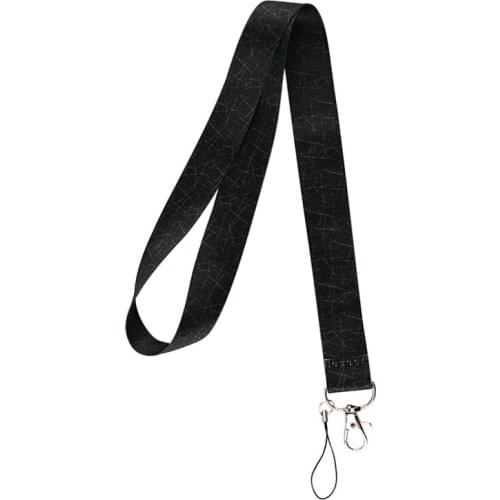 10pcs Black Marble Lanyard Keys Phone Holder Funny Neck Strap With Keyring ID Card DIY Animal webbings ribbons Hang Rope